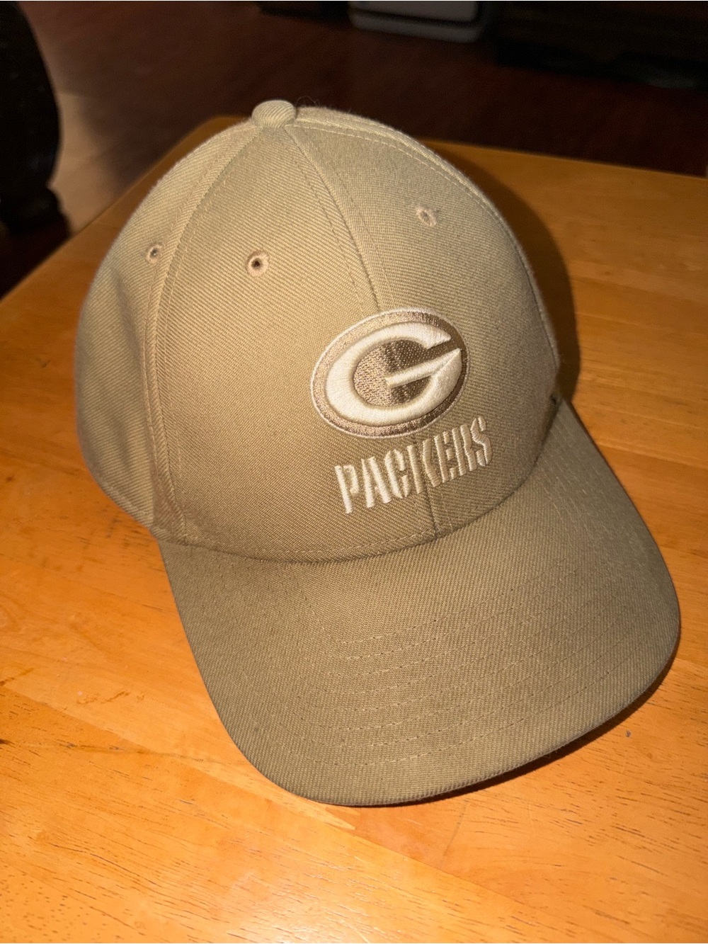 Green Bay Packers NFL Era 47 Adjustable Tan Hat w/ Embroidered Logos